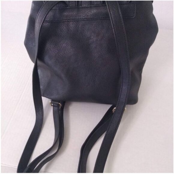 Express Black Backpack with Gold Ring Detail